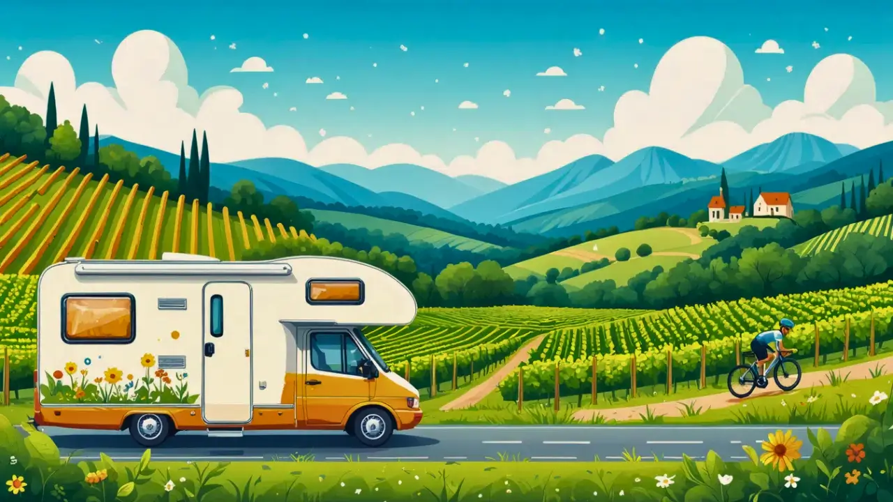 seguir provas de ciclismo de motorhome